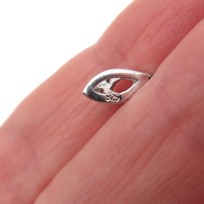 925 Sterling Silver Round-Cut C Z Honey Comb Petal Slide Charm Pendant