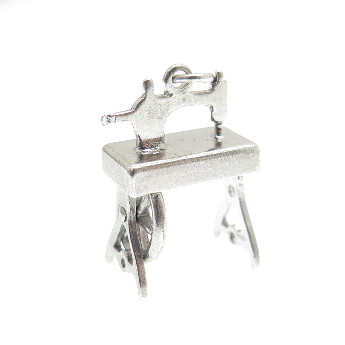 CARL ART 925 Sterling Silver Antique Art Deco Sewing Machine 3D Pendant