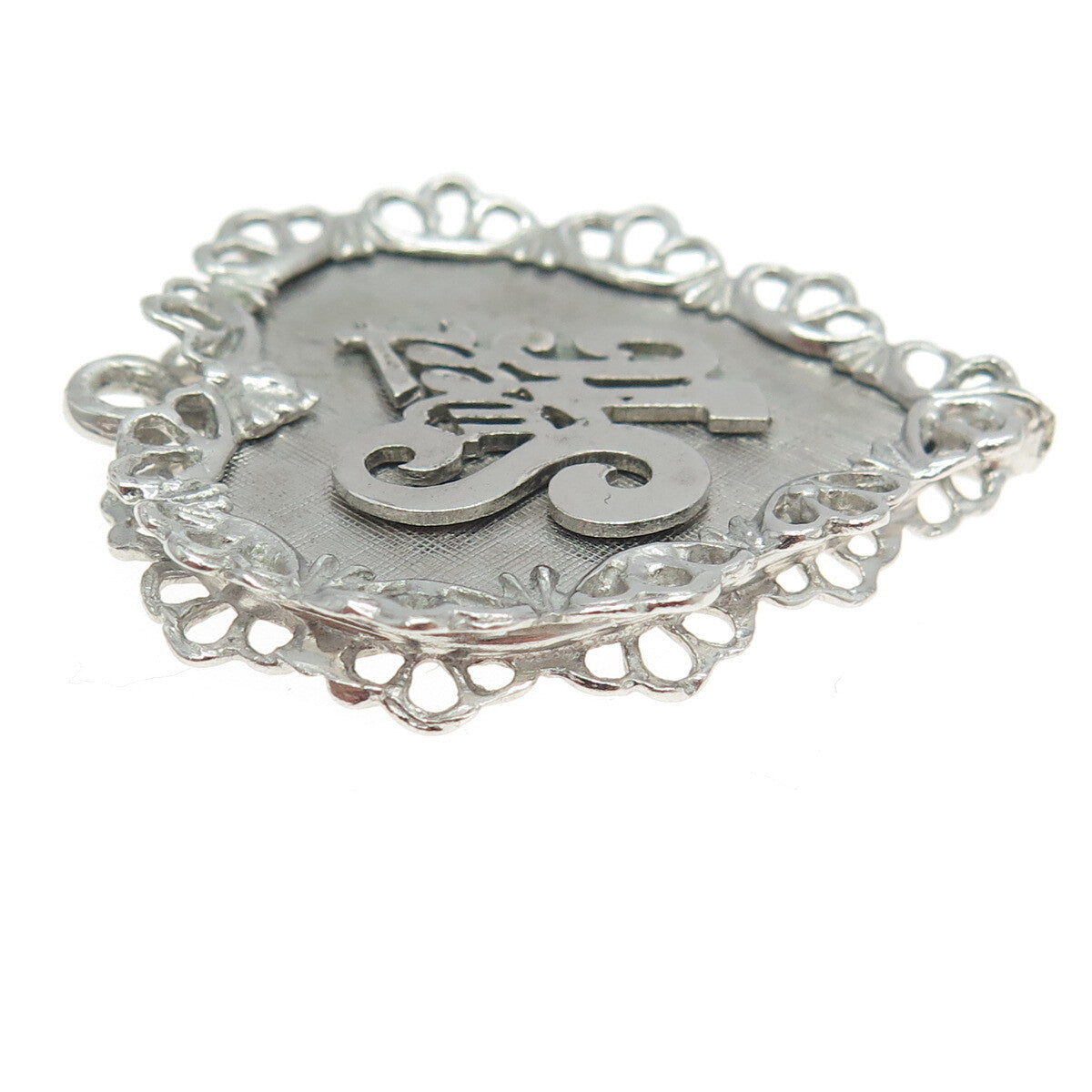 925 Sterling Silver Vintage "Sweet 16" Heart Ornate Pendant