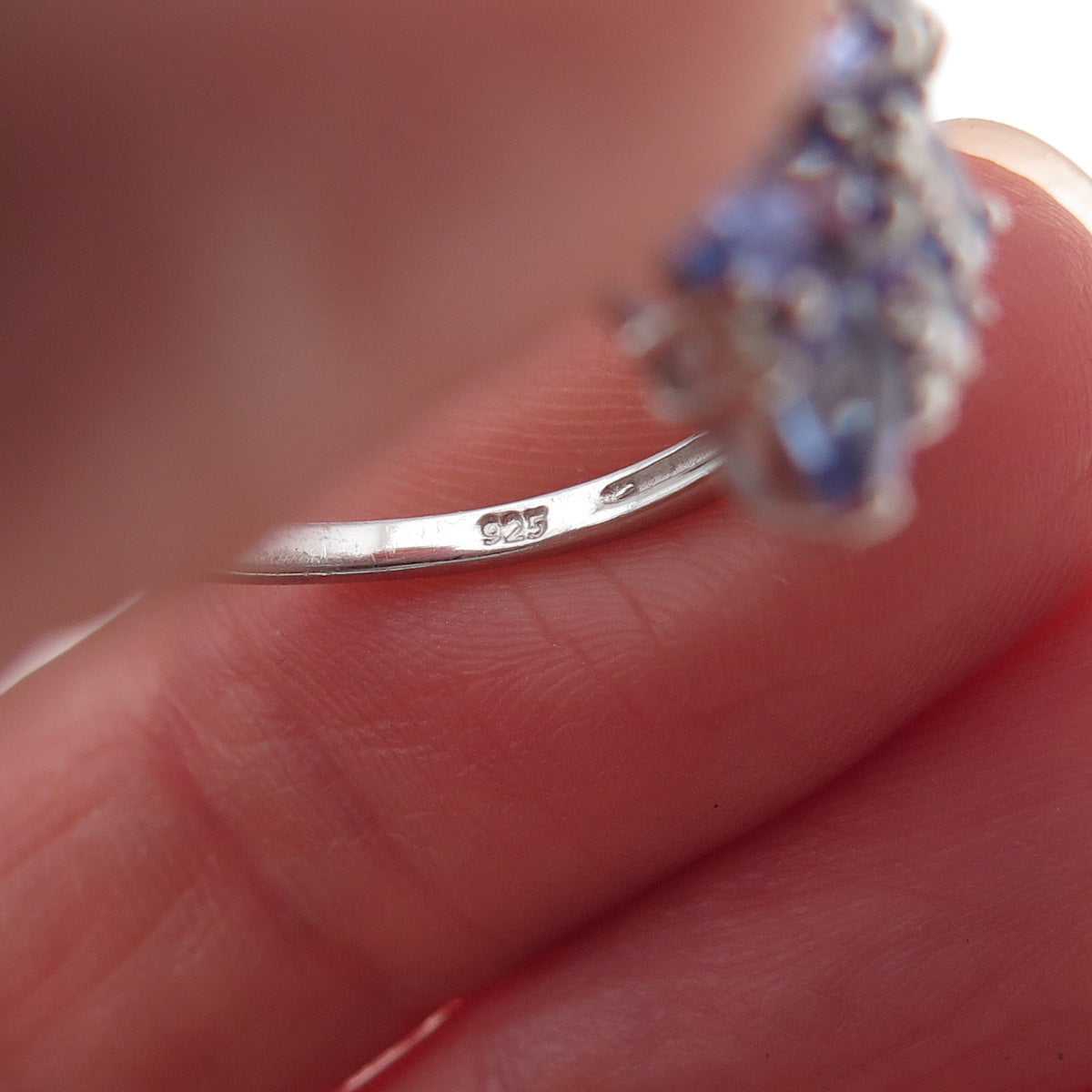 Chuck Clemency 925 Sterling Silver Real Multi-Cut Tanzanite Ring Size 8.25
