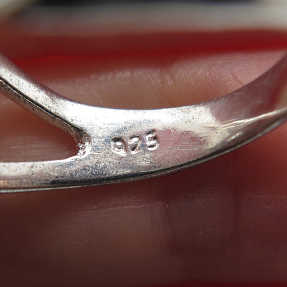 925 Sterling Silver Vintage Heart Love Knot Oxidized Ring Size 7.25
