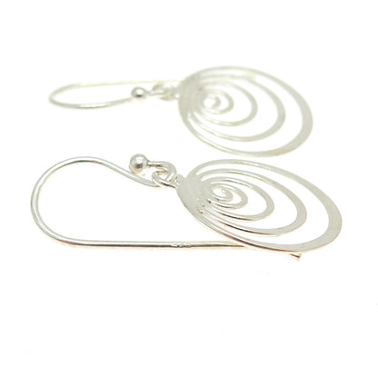 925 Sterling Silver Spiral Dangling Earrings