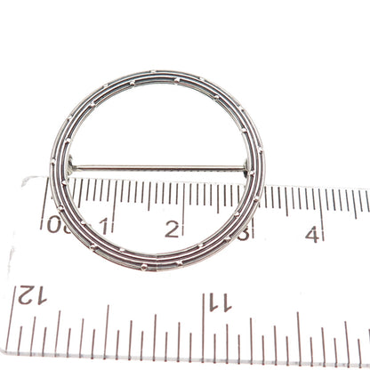 925 Sterling Silver Antique Art Deco Circle of Life Oxidized Pin Brooch