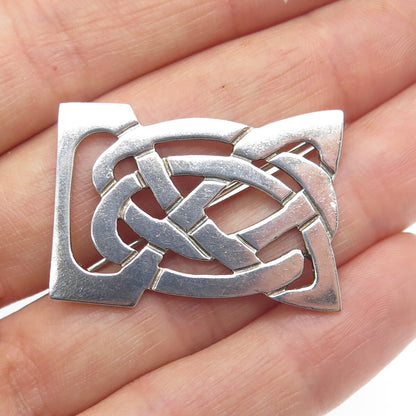 925 Sterling Silver Vintage 1996 SM Dublin Celtic Knot Pin Brooch