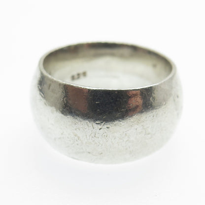 925 Sterling Silver Vintage Wide Band Ring Size 7.5