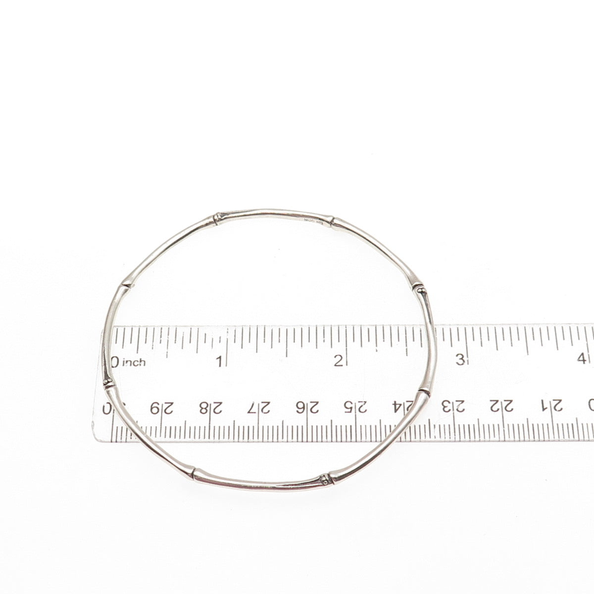 Effy BH 925 Sterling Silver Bamboo Stackable Bangle Bracelet 8.25"