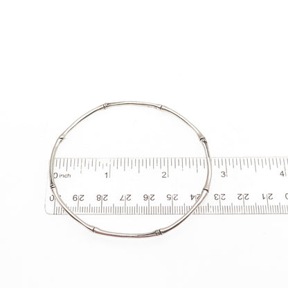 Effy BH 925 Sterling Silver Bamboo Stackable Bangle Bracelet 8.25"