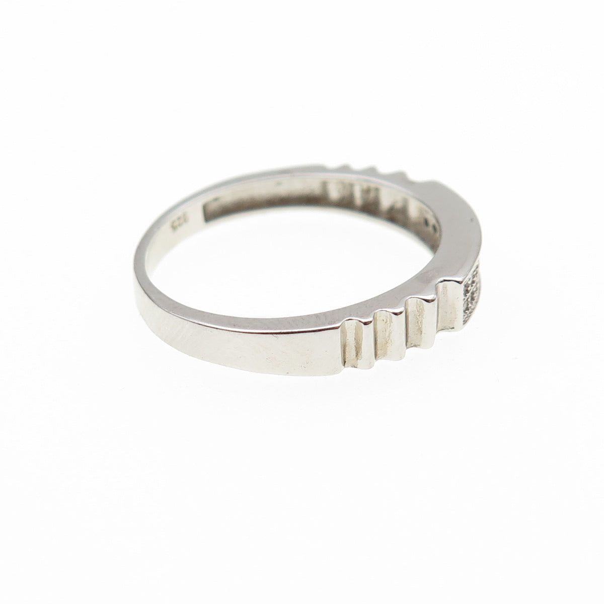 925 Sterling Silver Round-Cut C Z Band Ring Size 10