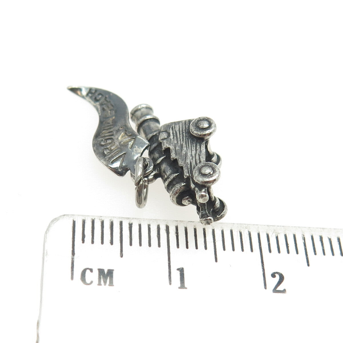 PACIFIC JEWELRY 925 Sterling Silver Vintage "Virginia Beach" Artillery Pendant