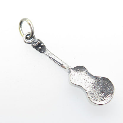 925 Sterling Silver Vintage Guitar Minimalist Charm Pendant