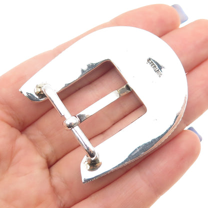 Old Pawn Sterling Silver Vintage Southwestern Lapis Lazuli Tribal Belt Buckle