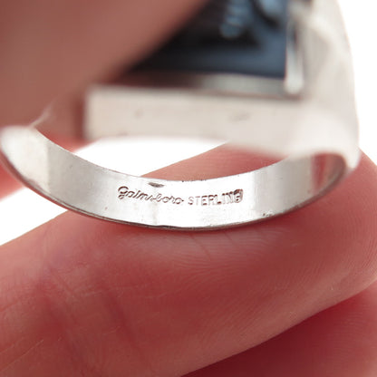 Gainsboro Sterling Antique Art Deco Real Hematite Roman Warrior Ring Size 11.75