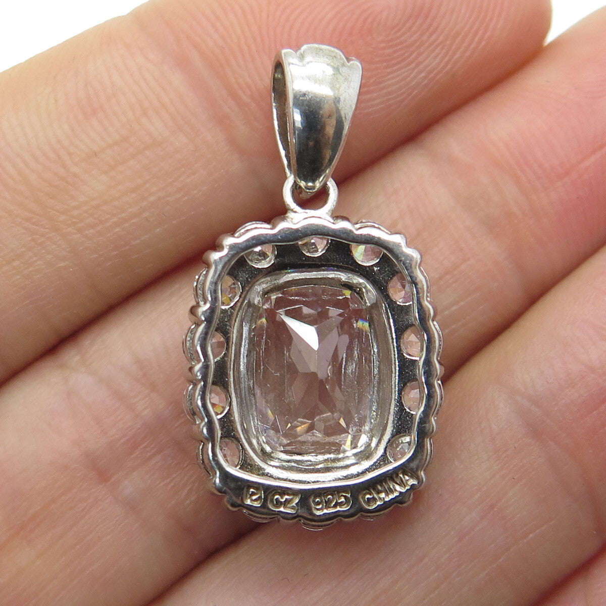 ROSS SIMONS 925 Sterling Silver Multi-Cut C Z Sparkle Pendant