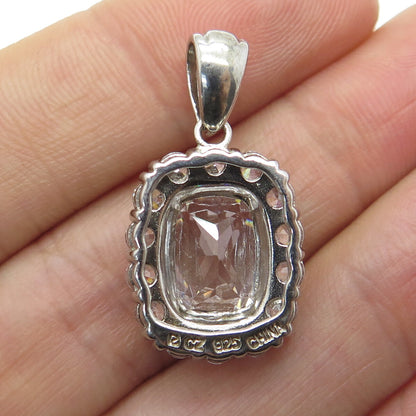 ROSS SIMONS 925 Sterling Silver Multi-Cut C Z Sparkle Pendant
