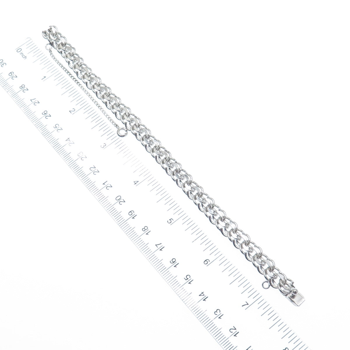925 Sterling Silver Antique Bismark Link Bracelet 6.75"