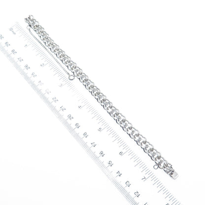 925 Sterling Silver Antique Bismark Link Bracelet 6.75"