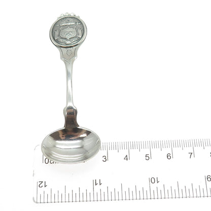 925 Sterling Silver Antique Art Deco Colorado Coat of Arms Salt & Spices Spoon