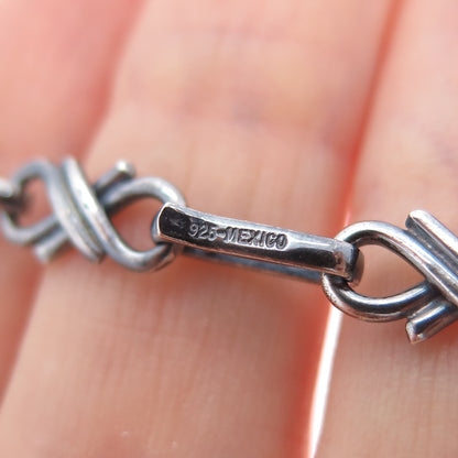 925 Sterling Silver Vintage Mexico Oxidized Infinity Chain Necklace 24"