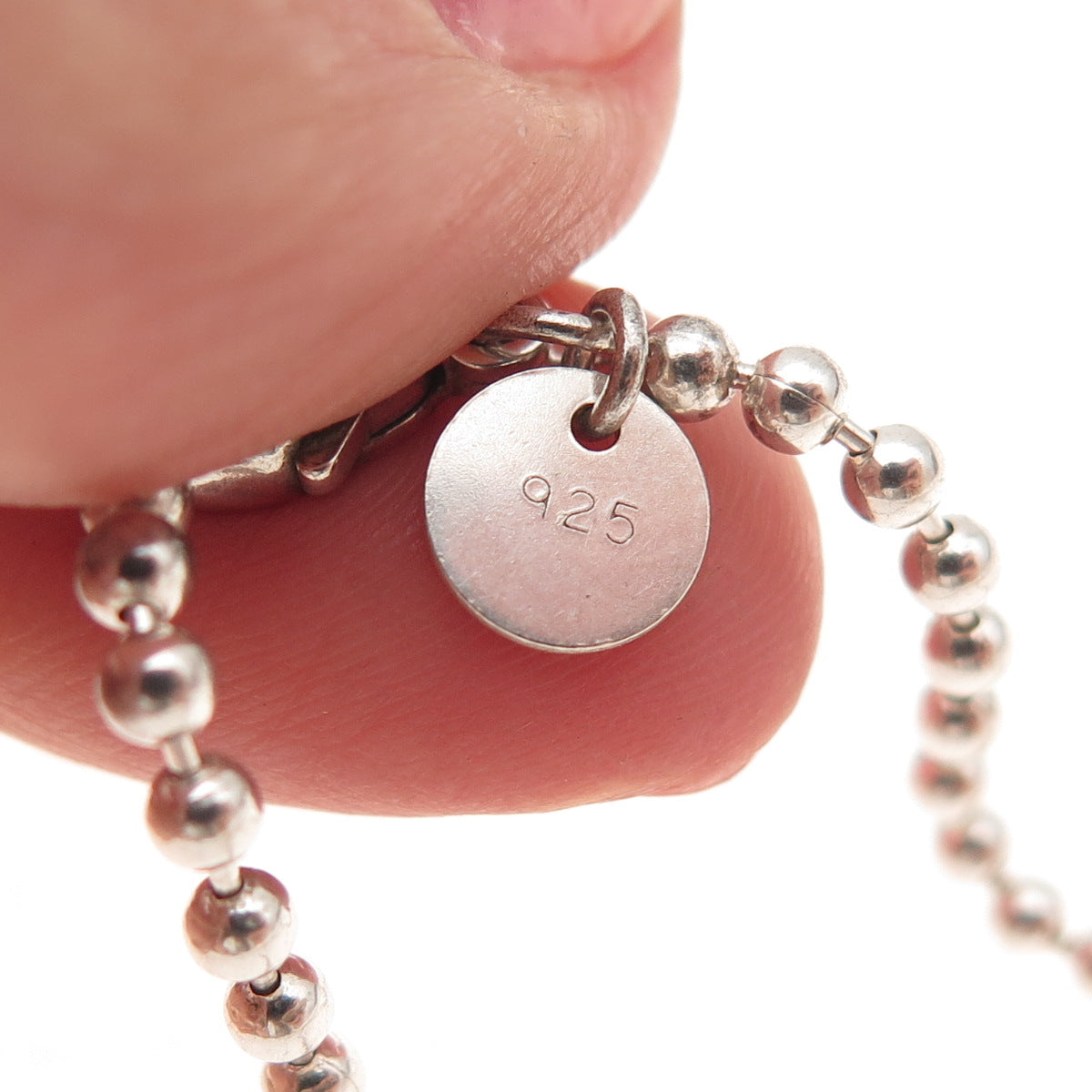 Tiffany & Co. 925 Sterling Silver Vintage Ball Beaded Chain Necklace 32"