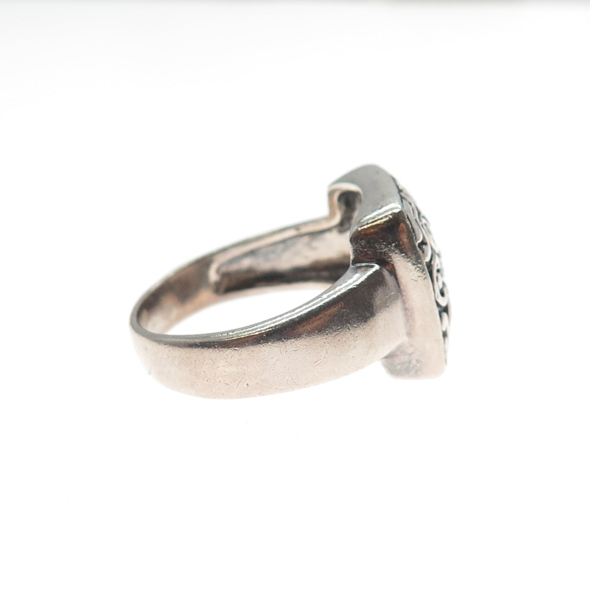 CHAPAL ZENRAY 925 Sterling Silver Vintage Flower Oxidized Ring Size 9.25