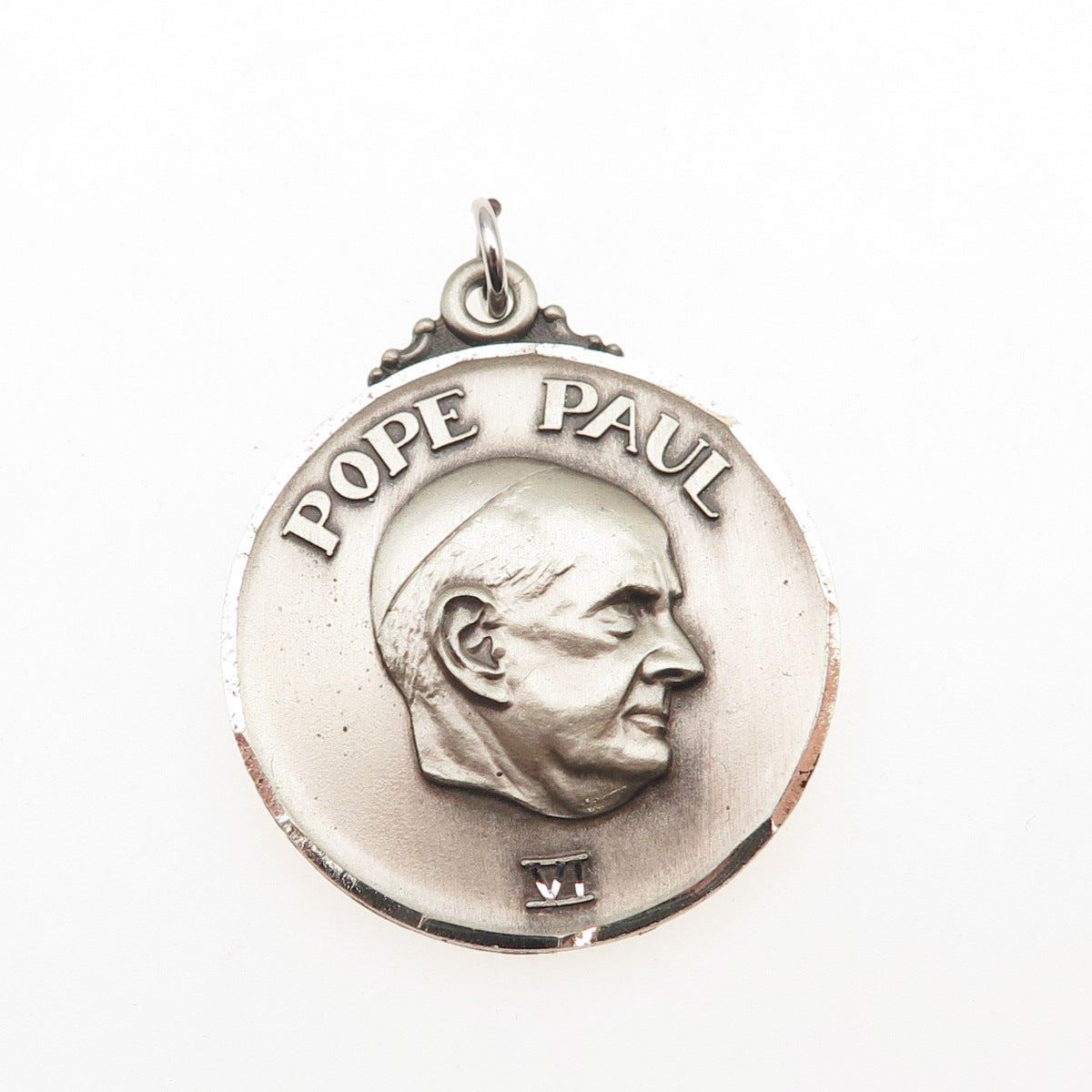 Jerome Fleischer & Co. 925 Sterling Silver Vintage Pope Paul VI Charm Pendant