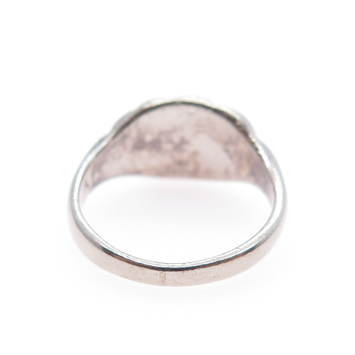 925 Sterling Silver Vintage Modernist Ribbed Oxidized Ring Size 6