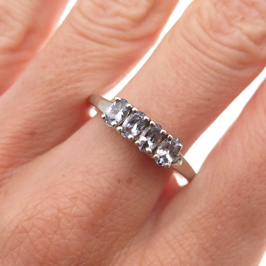 Chuck Clemency 925 Sterling Silver Real Oval-Cut Tanzanite Ring Size 10