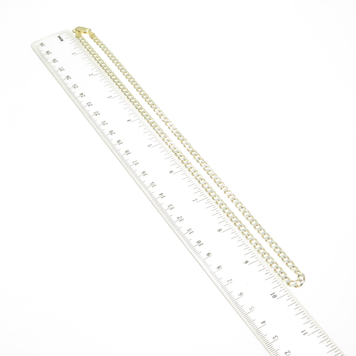 P. LUX 925 Sterling Silver 2-Tone Italy Curb Chain Necklace 20"