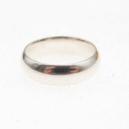 925 Sterling Silver Vintage Classic Wedding Band Ring Size 5.25