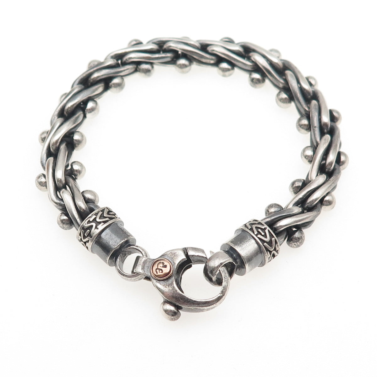 Rodney de Gruchy 925 Sterling Silver Vintage Modernist Link Bracelet 6.5"