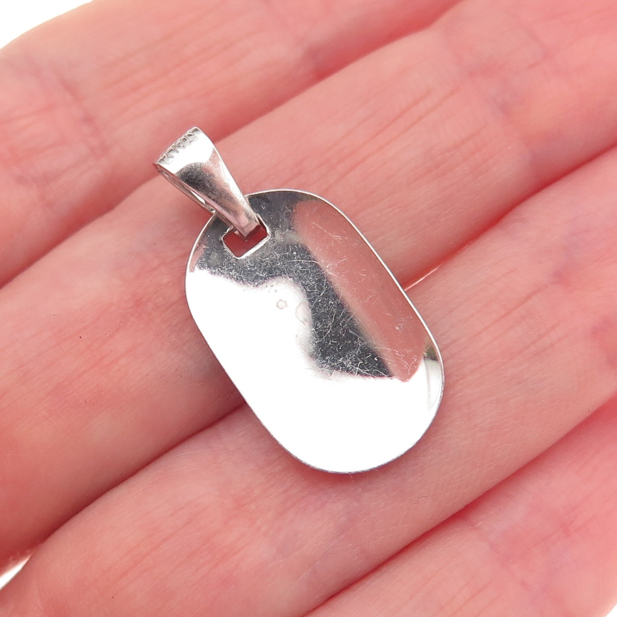 925 Sterling Silver Italy Engraved Baptism Charm Pendant