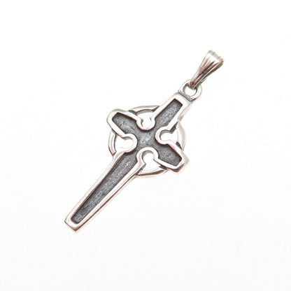 Michal Golan 925 Sterling Silver Vintage Celtic Cross Oxidized Charm Pendant