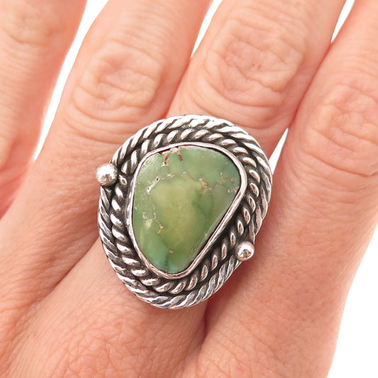 Old Pawn Sterling Silver Vintage Southwestern Royston Turquoise Ring Size 6.75