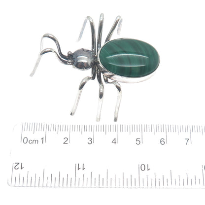 GETCO INC & LESTER JACKSON NAVAJO Old Pawn Sterling 1995 Malachite Spider Brooch