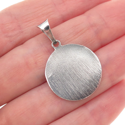 925 Sterling Silver Vintage Italy Saint Lazarus Oxidized Charm Pendant