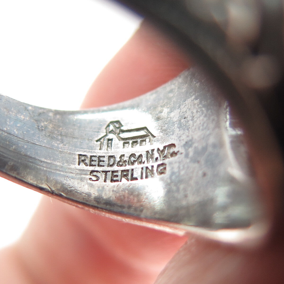 REED & CO. 925 Sterling Vintage 1977 Glass Anning S. Prall School Ring Size 7.5