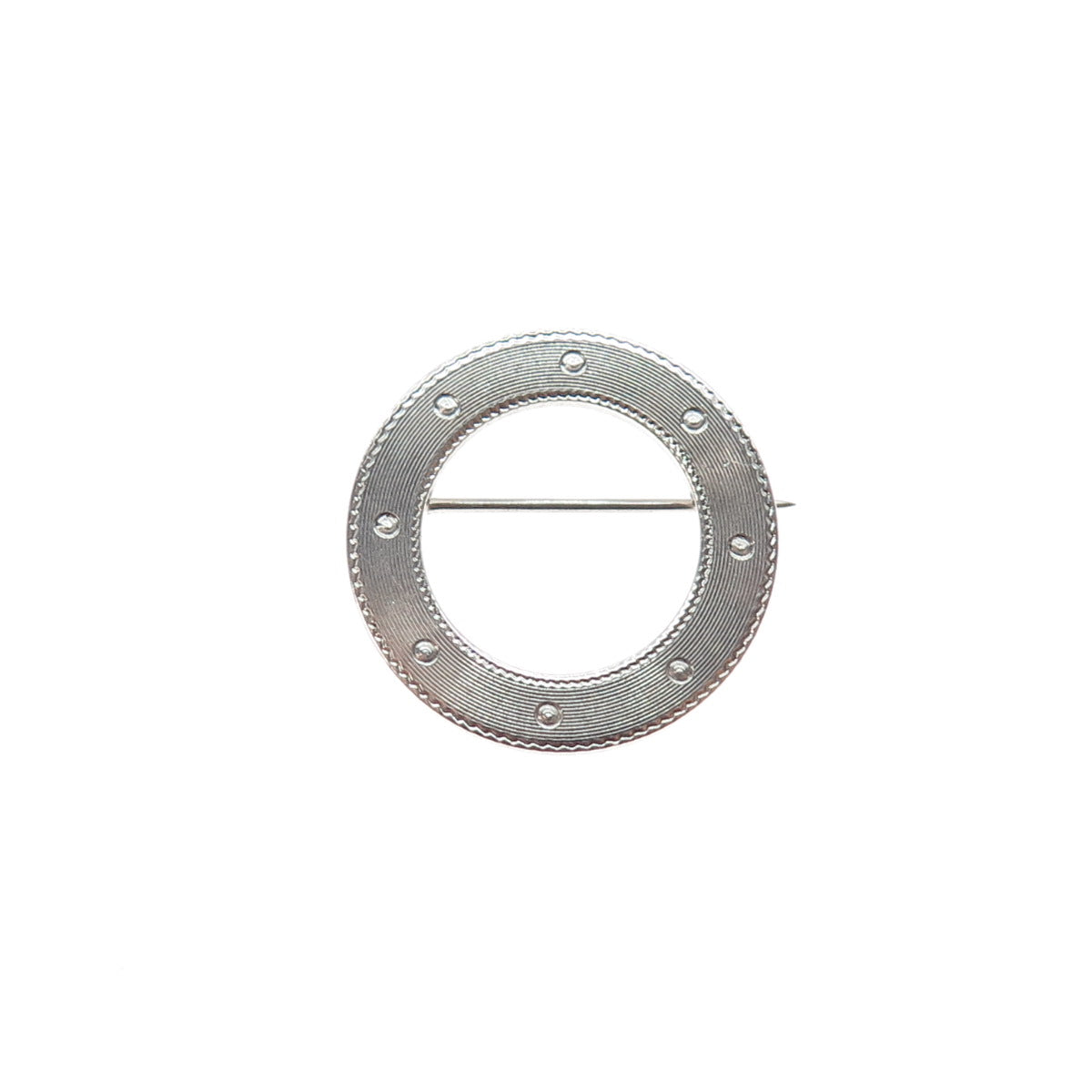 WELLS 925 Sterling Silver Vintage Circle of Life Pin Brooch