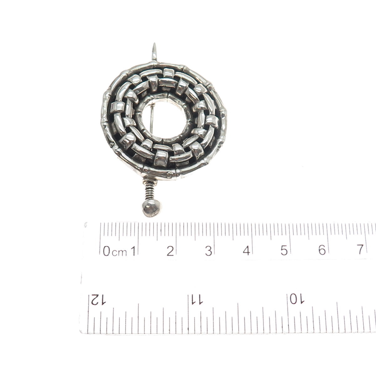 JOHN HARDY 925 Sterling Silver Vintage Celtic Woven Bamboo Pin Brooch