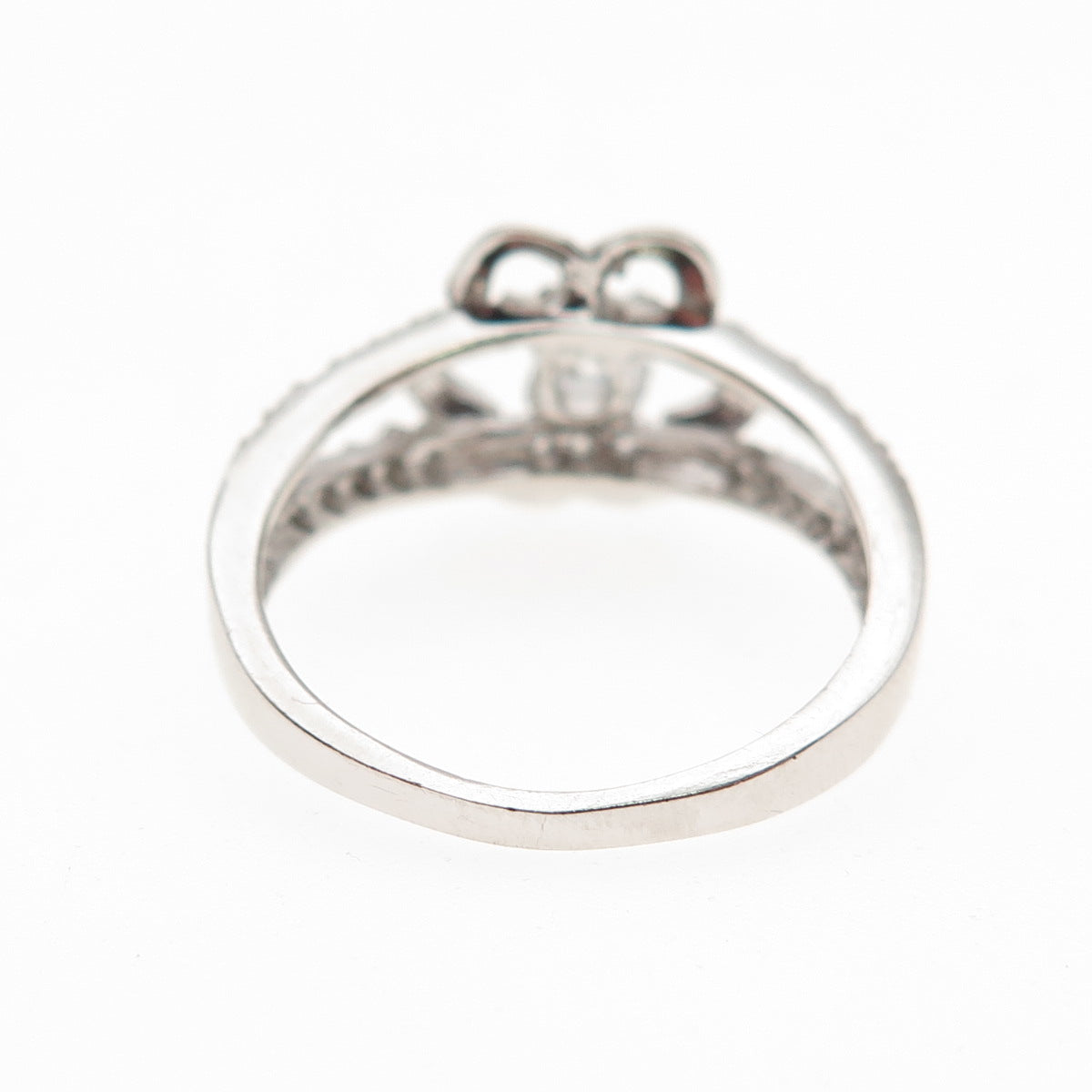 925 Sterling Silver Round-Cut C Z Flower Ring Size 6.25