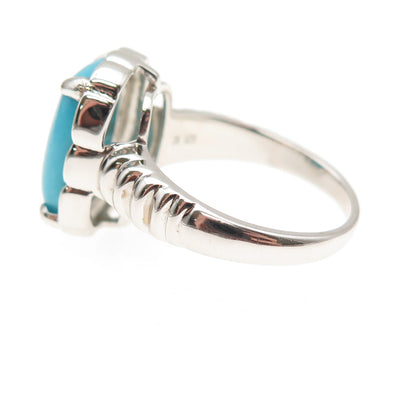 925 Sterling Silver Real Sleeping Beauty Turquoise Ring Size 8