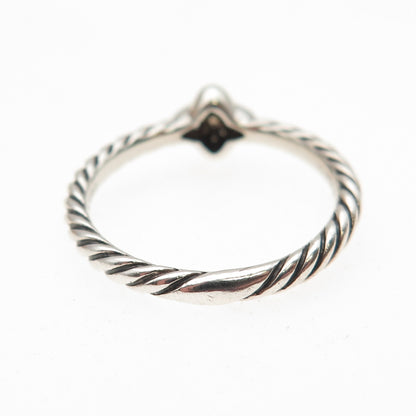 DAVID YURMAN Sterling Real Diamond Cable Collectibles Quatrefoil Ring Size 5.75