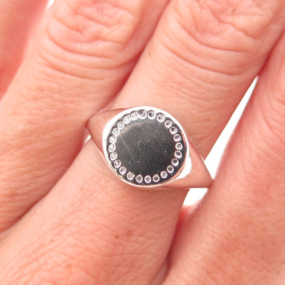 Pandora 925 Sterling Silver Round-Cut C Z Circle of Life Signet Ring Size 7