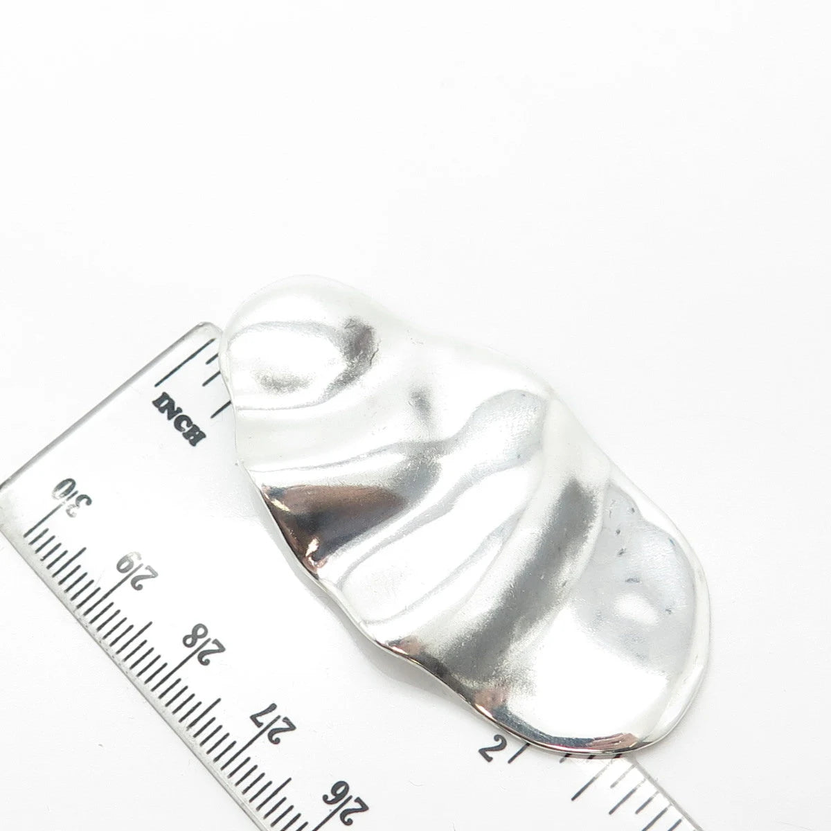 925 Sterling Silver Vintage Concaved Pendant