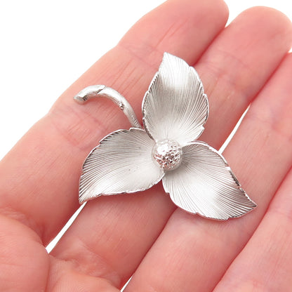 Binder Brothers 925 Sterling Silver Vintage Modernist Flower Pin Brooch