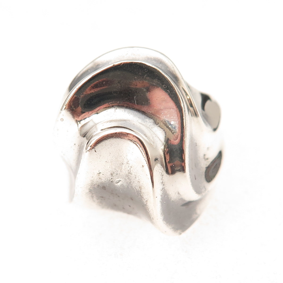 925 Sterling Silver Vintage Mexico Modernist Oxidized Ring Size 8.25