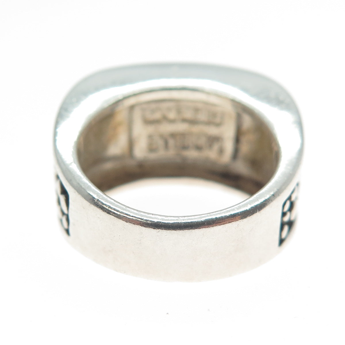 LABELLE 925 Sterling Silver Vintage Modernist Oxidized Ring Size 7