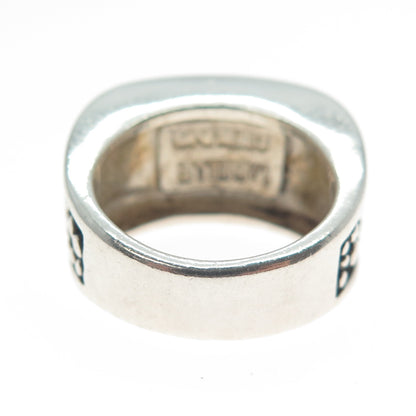 LABELLE 925 Sterling Silver Vintage Modernist Oxidized Ring Size 7
