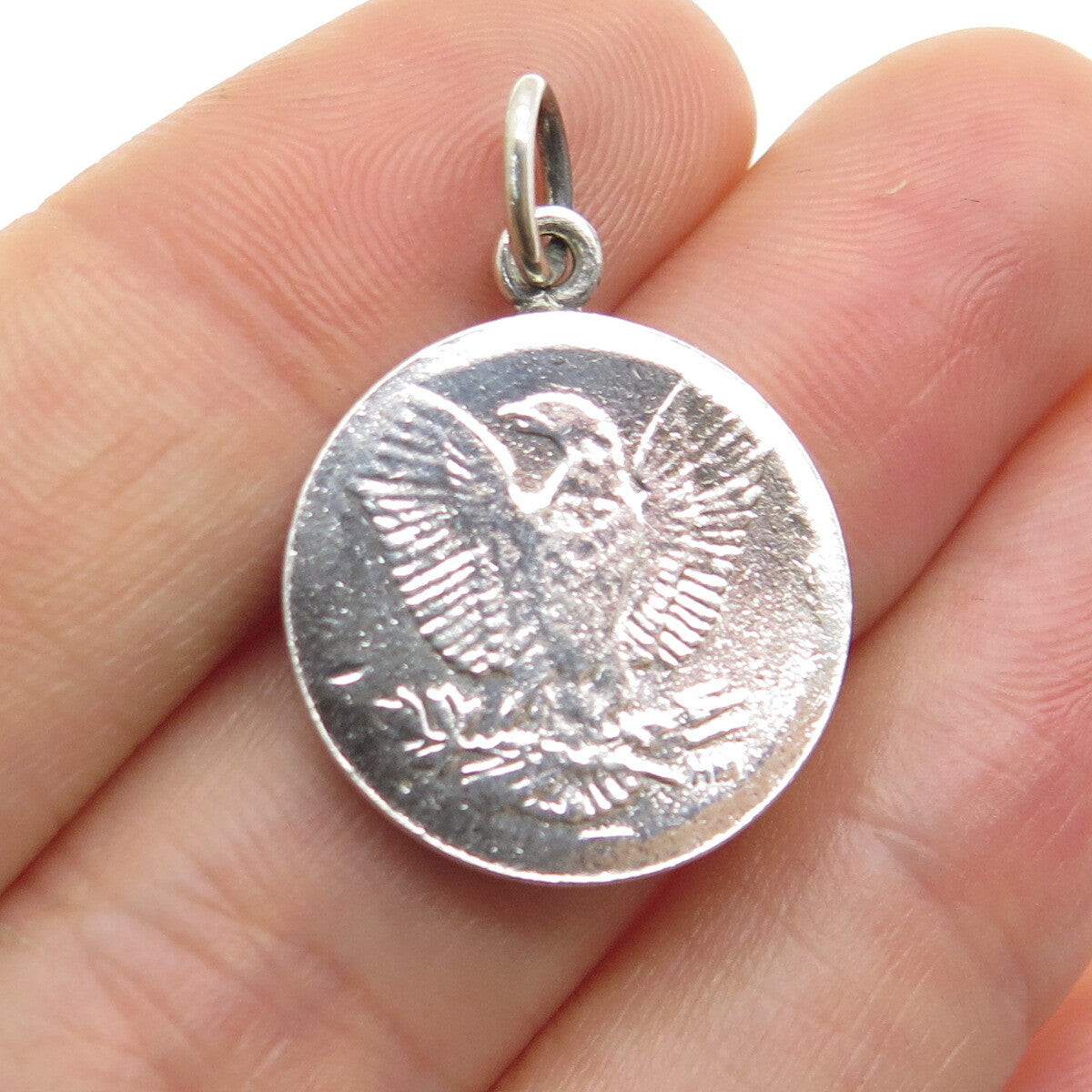 925 Sterling Silver Vintage "Morgan Dollar" Coin Replica Pendant