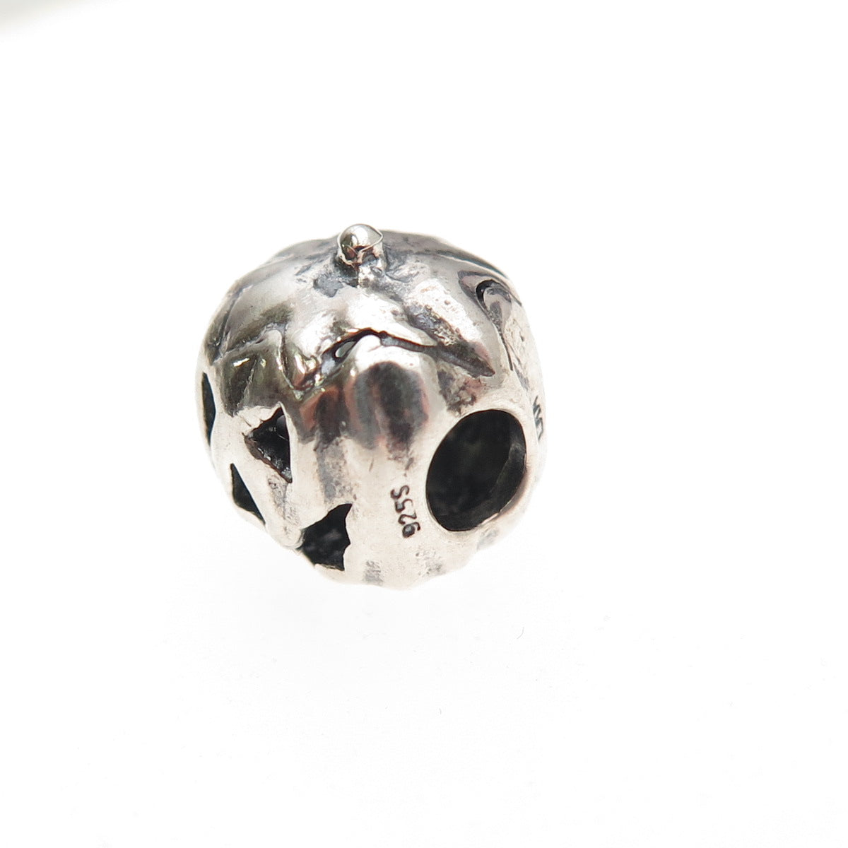 Trollbeads LAA 925 Sterling Silver Halloween Pumpkin Slide Bead Charm