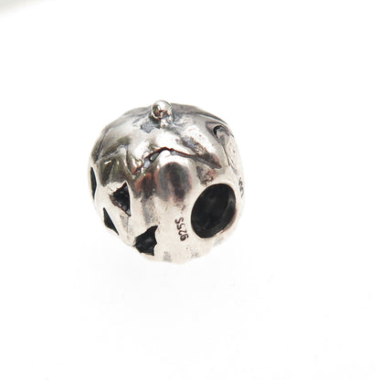 Trollbeads LAA 925 Sterling Silver Halloween Pumpkin Slide Bead Charm